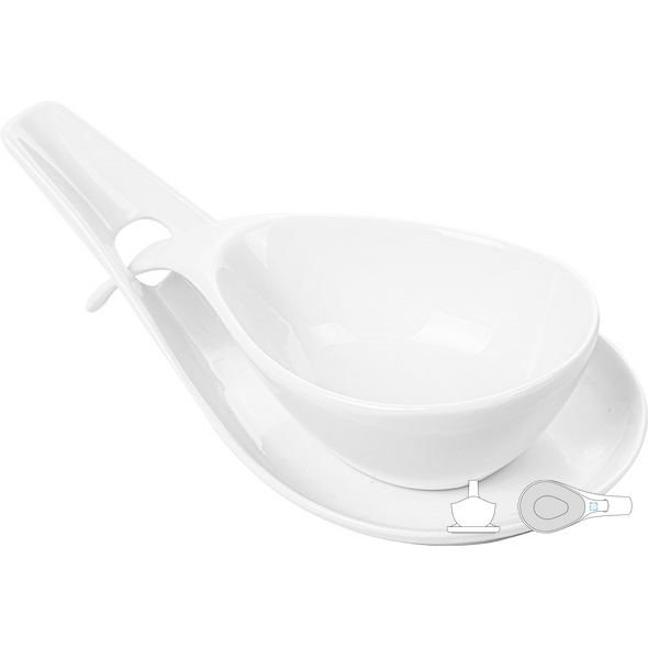Bols à Soupe avec Bol à Sauce Blanc Porcelaine Bols à Soupe avec Bol à Sauce Blanc Porcelaine